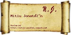 Mitiu Jonatán névjegykártya